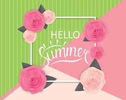 Hello Summer Natural Background Vector Illustration