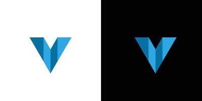 moderno y profesional diseño de logotipo de iniciales de letra v 6 vector