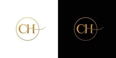 Elegant and luxurious CH initials logo design vector