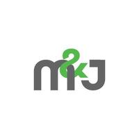 A modern and sophisticated initials M and J logo design 2 vector