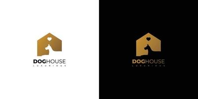 diseño de logotipo de casa de perro lujoso y atractivo vector