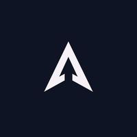 The letter A initials logo is combined with a modern and professional arrow icon vector