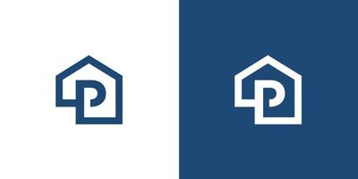 The initial logo of the letter P in the shape of a house is suitable for real estate and others vector