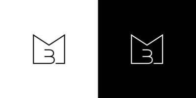 Diseño de logotipo de iniciales mb de letra moderna y elegante vector