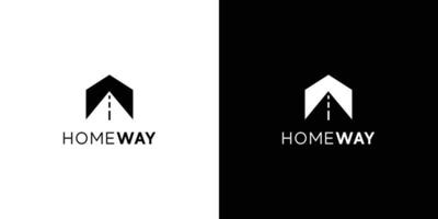 Unique and modern way home logo design vector