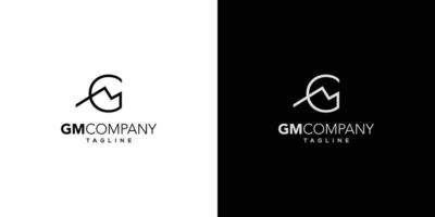 moderno y elegante diseño de logotipo de iniciales gm letra vector