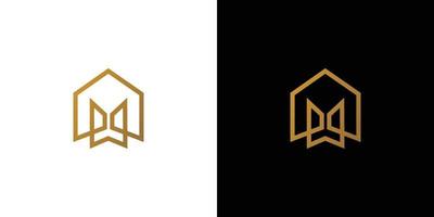 Modern and elegant house logo design with initial letter W vector