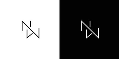 Diseño de logotipo de iniciales de letra nw simple y moderno vector