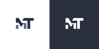 Modern and elegant MT letter initial logo design
