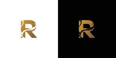 lujo y elegante diseño de logotipo inicial letra r vector