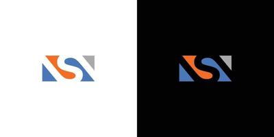 diseño de logotipo de iniciales de letra nsn simple y moderno vector