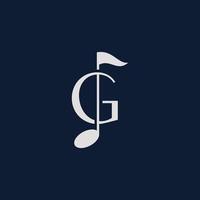 Modern and unique G note song logo design vector