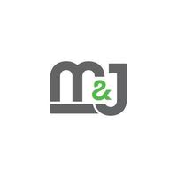 A modern and sophisticated initials M and J logo design vector