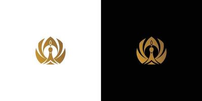 Elegant and luxurious peacock logo design vector