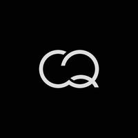 Las iniciales del logotipo de CQ son geniales y modernas. vector