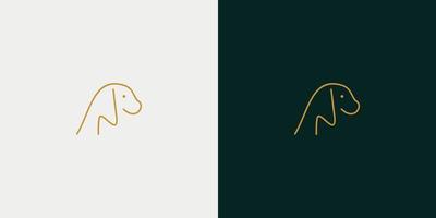 Modern and elegant dog logo with initial letter N vector