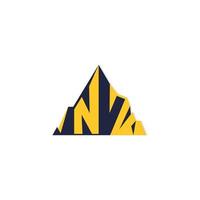 Mountain logo with simple and modern initials of the letter NV 1 vector