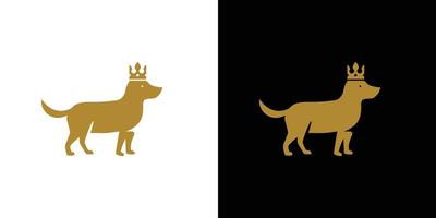 moderno y atractivo diseño de logotipo de rey perro vector