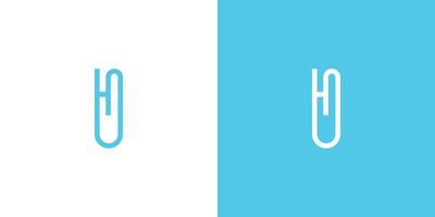 Design the initial letter H logo combination of modern and unique paper clips vector