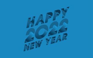 Happy New Year 2022 3D Cutout Emboss Wishing Celebration Script Text Lettering Celebrate Festival Premium Modern Minimal Alphabet Numeric Letters Editable Vector File