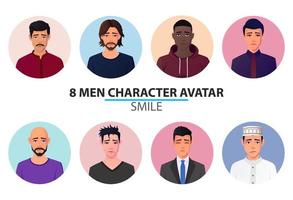 Set of different sad People avatars and portraits, Men Profile with negative emotion Premium Vector. vector