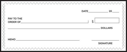 Bank check cheque template vector