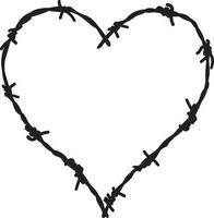 Barb wire in heart shape vector