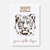 tigre silueta estilizada, símbolo año nuevo chino año 2022