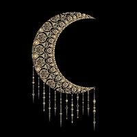 Golden crescent moon, ethnic style vector