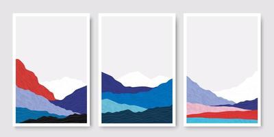 Japanese background with line wavy mountains vector