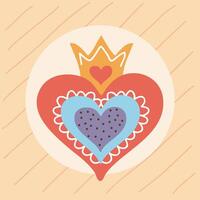 heart with crown vector