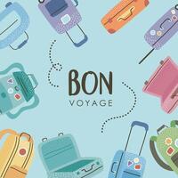 voyage bag card vector