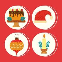 december holidays items vector