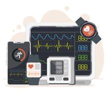 heart monitor icons vector