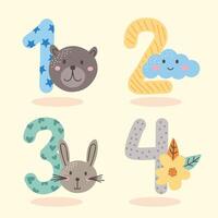 artículos de cuatro meses para bebés vector