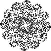 Mandalas para colorear páginas de libros, adornos redondos decorativos en forma de flor, vector oriental, patrones de terapia antiestrés, elementos de diseño de tejido, vector de logotipos de yoga