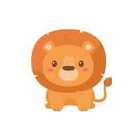 Wild animal cartoons. cute lion king vector elements for children