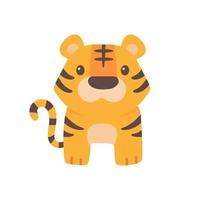 dibujos animados de animales salvajes. lindos elementos de tigre para decorar el año del tigre vector