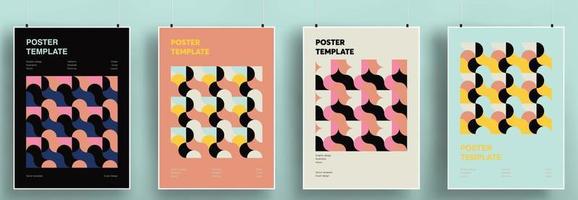 Minimal cover designs. Set of templates with geometric elements. Bauhaus and retro shapes. Eps10 vector. vector