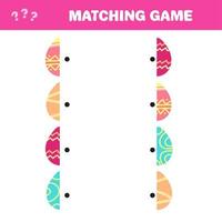 Matching children educational game. Find missing part of Easter eggs vector