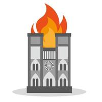 FRANCE - APRIL 15 2019 fire in the cathedral of Notre Dame vector