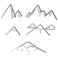 hand drawn doodle mountain illustration icon doodle vector