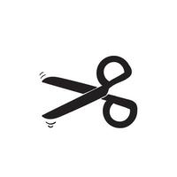 hand drawn doodle scissors icon illustration vector isolated background