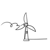 vector de fondo aislado icono de ilustración de turbina eólica dibujado a mano
