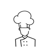 hand drawn doodle chef vector icon illustration