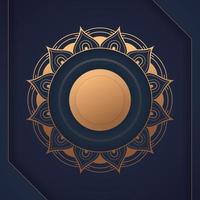 gold and blue color luxury ornamental mandala background design for print, poster, cover, brochure, flyer vector