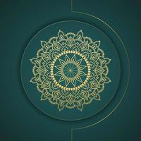 green and gold color luxury ornamental mandala background design vector