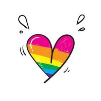 símbolo de ilustración de orgullo doodle dibujado a mano para vector lgbt, gay y lesbiana