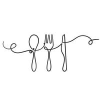 hand drawn doodle spoon,fork and knife icon illustration vector