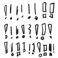 hand drawn doodle exclamation mark illustration icon vector